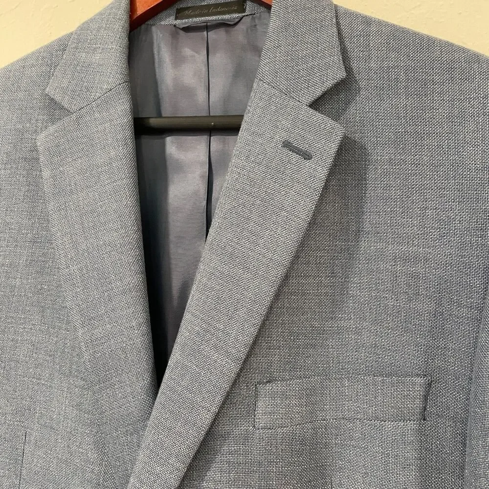~ Lauren Ralph Lauren 44R Men's LRL Blazer Sport Coat Blue Texture 44 R